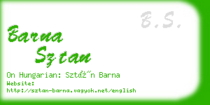 barna sztan business card